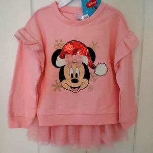Disney Pink Minnie Mouse Holiday Sweatshirt & Tutu Set, Size 4T